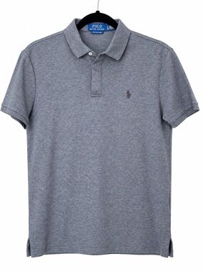 Polo Ralph Lauren Men’s Small Gray Custom Slim Fit Cotton Pony Polo Shirt Preppy
